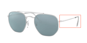 Branches originales Ray-Ban RB3648 The Marshal, couleur 003 · Argent
