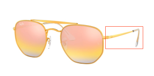 Branches originales Ray-Ban RB3648 The Marshal, couleur 9001 · Clair bronze