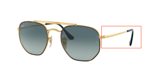 Branches originales Ray-Ban RB3648 The Marshal, couleur 9102 · Havane