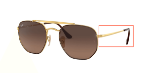 Branches originales Ray-Ban RB3648 The Marshal, couleur 9104 · Havane