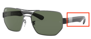 Branches originales Ray-Ban RB3672, couleur 004 · Gunmetal