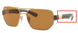Branches originales Ray-Ban RB3672, couleur 001 · Arista