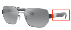 Branches originales Ray-Ban RB3672, couleur 003 · Argent