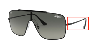 Branches originales Ray-Ban RB3697 Wings II, couleur 002 · Noir