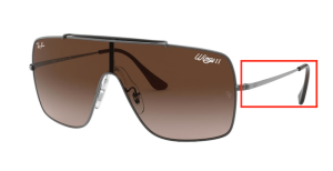 Branches originales Ray-Ban RB3697 Wings II, couleur 004/13 · Gunmetal