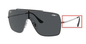 Branches originales Ray-Ban RB3697 Wings II, couleur 004/87 · Gunmetal