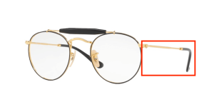Branches originales Ray-Ban RB3747 vue, couleur 2946 · Or sur supérieur noir