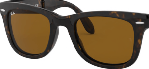 Verres originaux Ray-Ban RB4105 Folding Wayfarer, couleur B15 · Marron