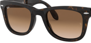 Verres originaux Ray-Ban RB4105 Folding Wayfarer, couleur 51 · Marron clair dégradé