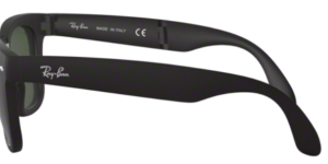 Branches originales Ray-Ban RB4105 Folding Wayfarer, couleur 601S · Noir mat