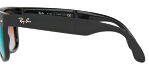 Branches originales Ray-Ban RB4105 Folding Wayfarer, couleur 6069 · Noir mat