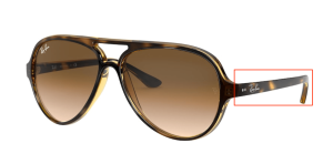 Branches originales Ray-Ban RB4125 Cats, couleur 710 · Havane clair