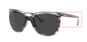 Branches originales Ray-Ban RB4126 Cats, couleur 6430 · Stripped gris havane