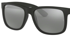 Verres originaux Ray-Ban RB4165 Justin, couleur 6G · Miroir gris total · plastique