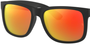 Verres originaux Ray-Ban RB4165 Justin, couleur 6Q · Rouge miroir · plastique