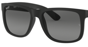 Verres originaux Ray-Ban RB4165 Justin, couleur T3 · Gris foncé dégradé polarisé · plastique