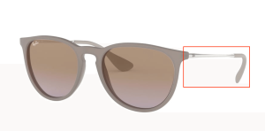 Branches originales Ray-Ban RB4171 Erika, couleur 6000 · Foncé rubber sand/argent