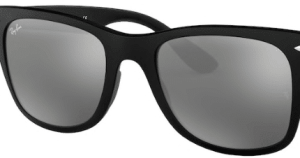 Verres originaux Ray-Ban RB4195 Wayfarer Liteforce, couleur 88 · Gris argent miroir · plastique