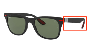 Branches originales Ray-Ban RB4195 M, couleur F602 · Ferrari noir mat