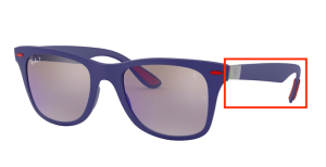Branches originales Ray-Ban RB4195 M, couleur F604 · Mat bleu foncé