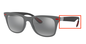 Branches originales Ray-Ban RB4195 M, couleur F605 · Gris mat