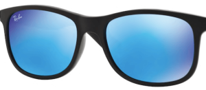Verres originaux Ray-Ban RB4202 Andy, couleur 55 · Total bleu miroir · plastique
