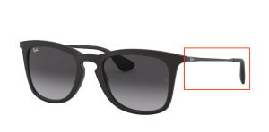 Branches originales Ray-Ban RB4221, couleur 622 · Rubber noir
