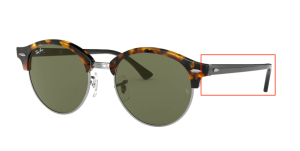 Branches originales Ray-Ban RB4246 Clubround, couleur 1157 · Moucheté noir havane