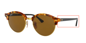 Branches originales Ray-Ban RB4246 Clubround, couleur 1160 · Moucheté marron havane