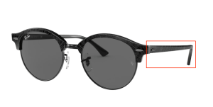 Branches originales Ray-Ban RB4246 Clubround, couleur 1305 · Wrinkled noir sur noir
