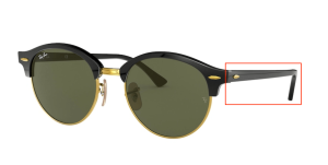 Branches originales Ray-Ban RB4246 Clubround, couleur 901 · Noir