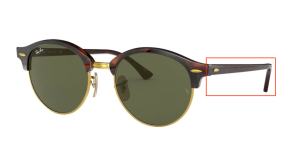 Branches originales Ray-Ban RB4246 Clubround, couleur 990 · Rouge havane
