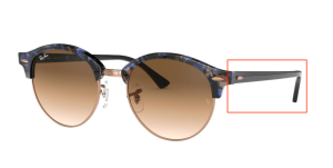 Branches originales Ray-Ban RB4246 Clubround, couleur 1256 · Moucheté marron/bleu