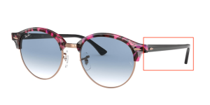Branches originales Ray-Ban RB4246 Clubround, couleur 1257 · Moucheté gris/violet