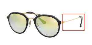 Branches originales Ray-Ban RB4253, couleur 6052 · Supérieur noir sur transparent