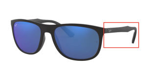 Branches originales Ray-Ban RB4291, couleur 601S · Noir mat