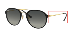 Branches originales Ray-Ban RB4292N Blaze Doublebridge, couleur 601 · Noir