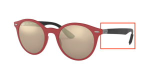 Branches originales Ray-Ban RB4296, couleur 6345 · Rouge sanding