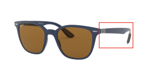 Branches originales Ray-Ban RB4297, couleur 6331 · Bleu mat