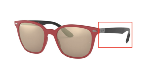 Branches originales Ray-Ban RB4297, couleur 6345 · Rouge sanding