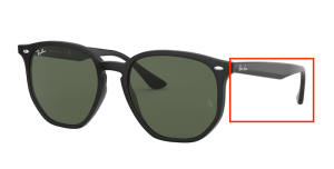 Branches originales Ray-Ban RB4306, couleur 601 · Noir