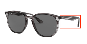 Branches originales Ray-Ban RB4306, couleur 6430 · Rayé gris havane