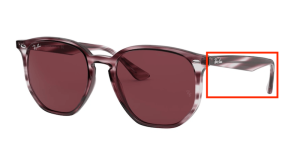 Branches originales Ray-Ban RB4306, couleur 6431 · Rayé bordeaux havane