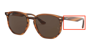 Branches originales Ray-Ban RB4306, couleur 820 · Stripped rouge havane