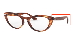 Branches originales Ray-Ban RB4314V vue NINA, couleur 2144 · Rayé havane