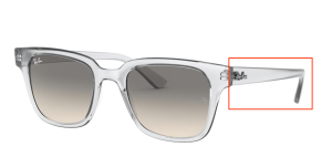 Branches originales Ray-Ban RB4323, couleur 6447 · Transparent