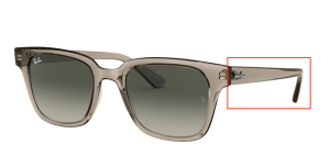 Branches originales Ray-Ban RB4323, couleur 6449 · Transparent gris