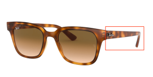 Branches originales Ray-Ban RB4323, couleur 6475 · Jaune havane clair
