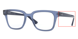 Branches originales Ray-Ban RB4323V vue, couleur 5941 · Transparent bleu