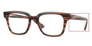 Branches originales Ray-Ban RB4323V vue, couleur 5998 · Rayé rouge havane